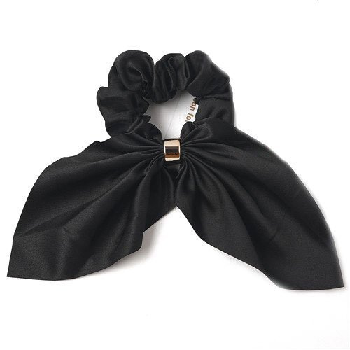 GUMKA do włosów frotka SCRUNCHIES KOKARDA czarna