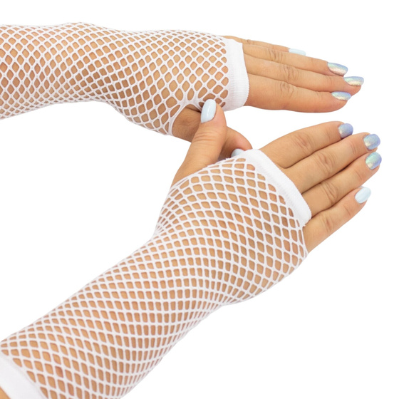 Rękawiczki długie KABARETKI bez palców DAMSKIE siatka mitenki