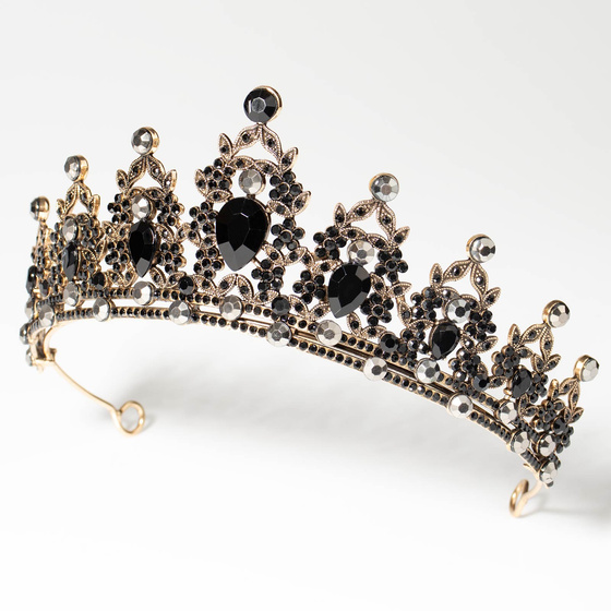 OZDOBA do włosów diadem KORONA wieczorowa cyrkonie