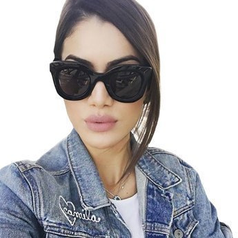 OKULARY damskie KOCIE OKO przeciwsłoneczne CZARNE