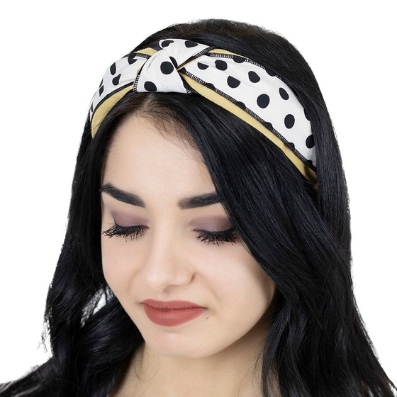 OPASKA DO WŁOSÓW żółta KROPKI węzeł supeł PIN UP