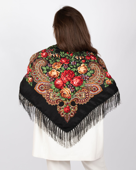 CHUSTA Ludowa Alessio GÓRALSKA Folk KWIATY DUŻA