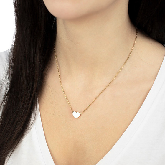 NASZYJNIK złote serce STAL SZLACHETNA POZŁACANA