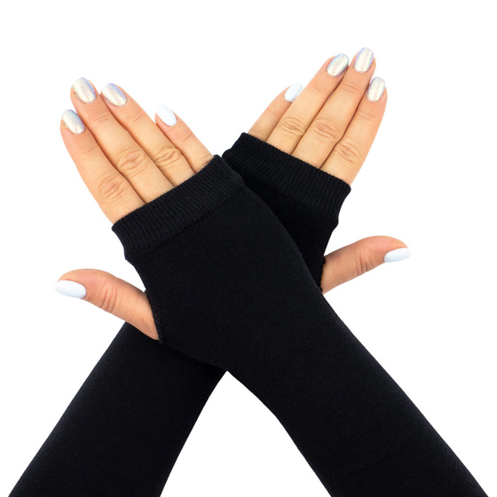 RĘKAWICZKI gładkie bez palców MITENKI długie