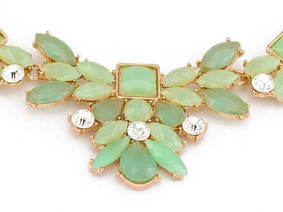 NASZYJNIK zielony KOLIA złoty