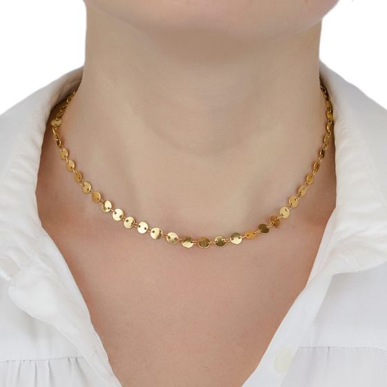 Naszyjnik STAL SZLACHETNA POZŁACANA kółeczka