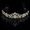 DIADEM ŚLUBNY KORONA kryształy ZŁOTA tiara ŚLUB
