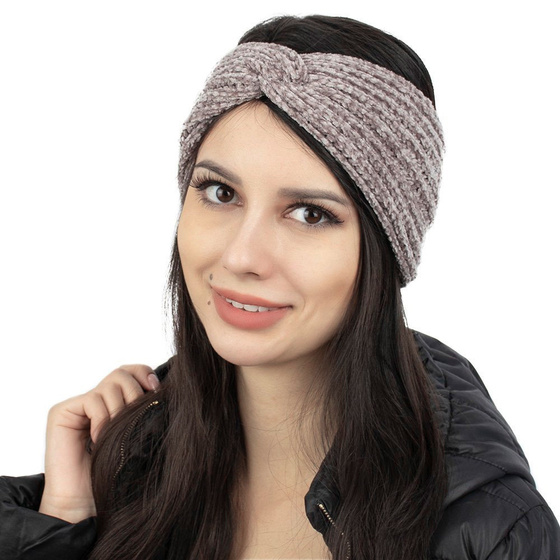 OPASKA DO WŁOSÓW damska na głowę ZIMOWA CIEPŁA turban WĘZEŁ