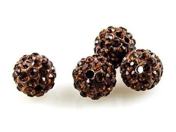 SHAMBALLA KULKA SWAROVSKI SMOKED TOPAZ 216 10mm