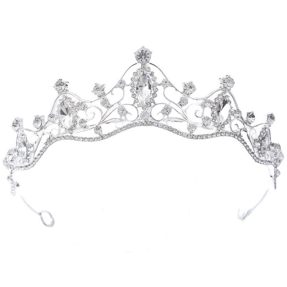 DIADEM OZDOBA do włosów KORONA ŚLUBNA srebrna Ślub Panieński