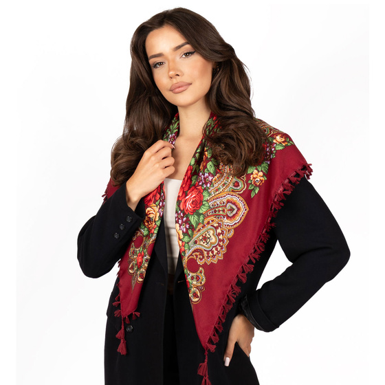 CHUSTA Ludowa Alessio GÓRALSKA Folk KWIATY DUŻA