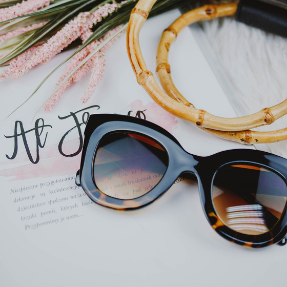 OKULARY DAMSKIE kocie przeciwsłoneczne PANTERKOWE