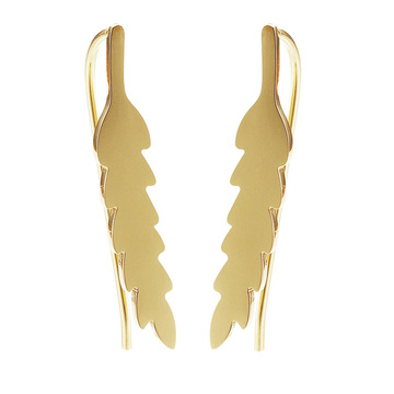 Kolczyki PIÓRKA długie STAL SZLACHETNA POZŁACANA