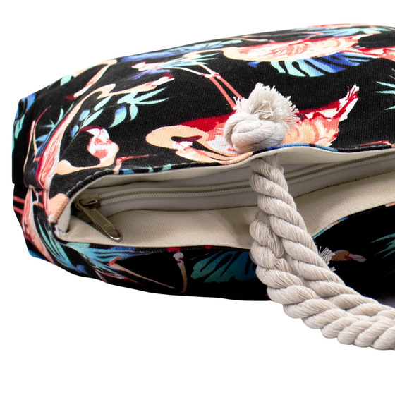 TOREBKA DAMSKA na ramię TORBA duża BOHO PLAŻOWA shopper pojemna FLAMINGI
