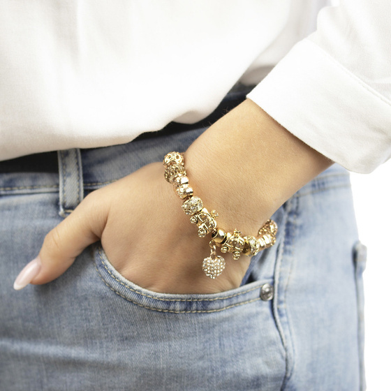 BRANSOLETKA damska CHARMS złota SERCE gold