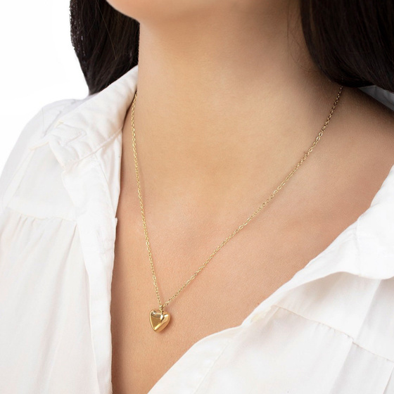 Naszyjnik STAL SZLACHETNA POZŁACANA krawatka serce