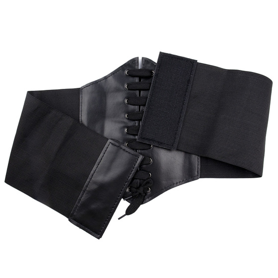 PASEK pas szeroki GORSET czarny GUMOWY SZNUROWANY rozmiar S