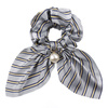 Gumka do włosów SCRUNCHIE paski FROTKA perła