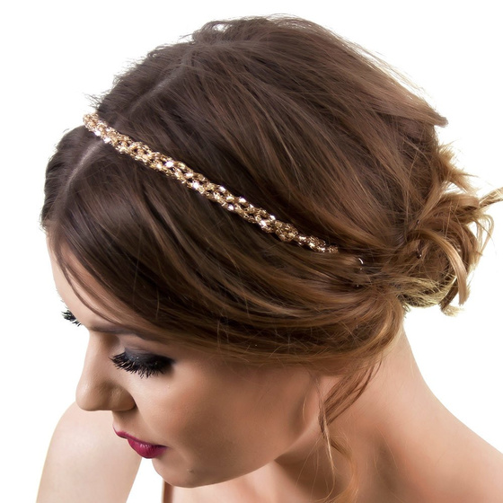 OPASKA DO WŁOSÓW skręt ZŁOTA na gumce