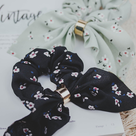 GUMKA do włosów APASZKA frotka SCRUNCHIES czarna