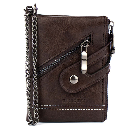 Alessio PORTFEL MĘSKI Block Kart RFID ŁAŃCUCH Pudełko PREZENTOWE