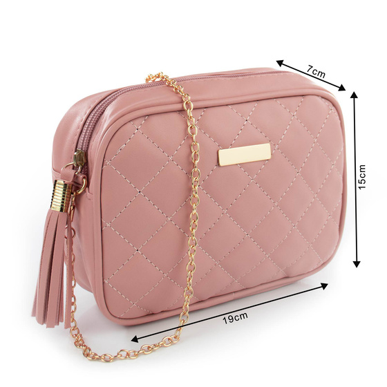 Alessio TOREBKA Damska PIKOWANA na ramię łańcuszek QUILTED CROSSBODY