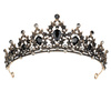 DIADEM Korona Tiara MISS GLOW Wieczorowy CZARNE cyrkonie KRYSZTAŁY 