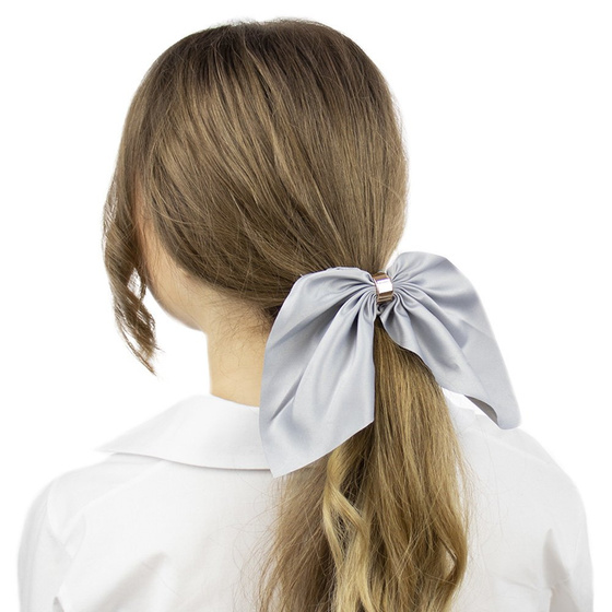 GUMKA do włosów frotka SCRUNCHIES KOKARDA szara