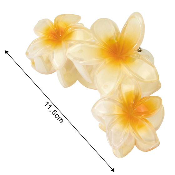 KLAMRA szczęka SPINKA do włosów duża kwiatek KWIATY HAWAJSKA KWIAT PLUMERII