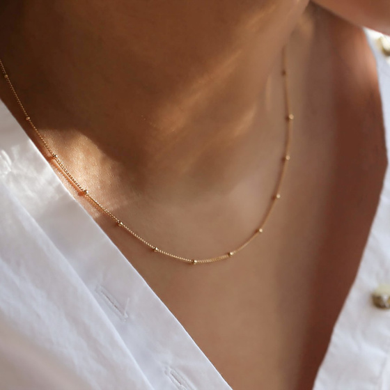 NASZYJNIK delikatny gold STAL SZLACHETNA POZŁACANA