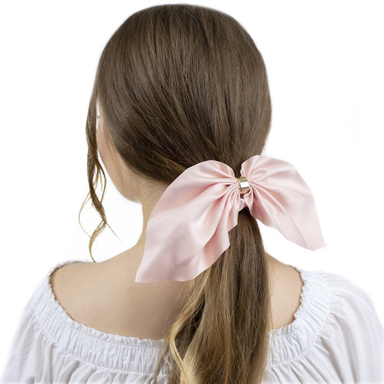 GUMKA do włosów frotka SCRUNCHIE KOKARDA łososiowa