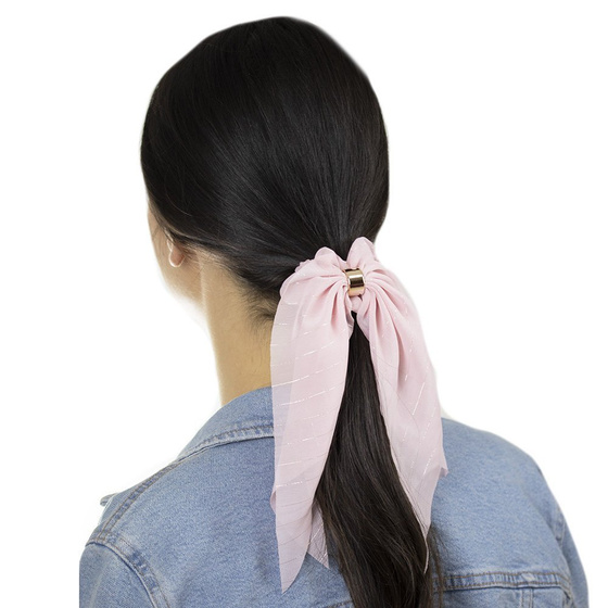 GUMKA DO WŁOSÓW kokarda APASZKA scrunchies RÓŻOWA