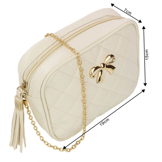 Alessio TOREBKA Damska PIKOWANA na ramię łańcuszek QUILTED CROSSBODY