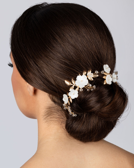 Ozdoba ŚLUBNA do włosów damska GAŁĄZKA KWIATY ŚLUB