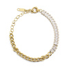Bransoletka cyrkonie STAL SZLACHETNA POZŁACANA