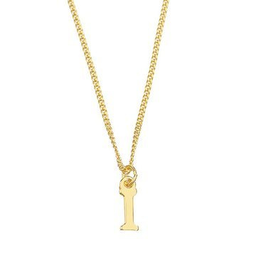 NASZYJNIK damski POZŁACANY 24k litera I mała