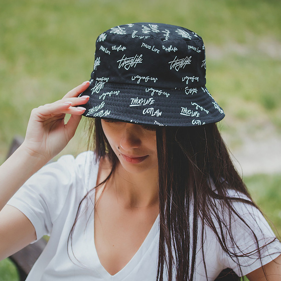 BUCKET HAT czapka dwustronna napis KAPELUSZ rybacki