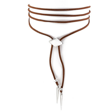 Choker przystrojenie brązowy