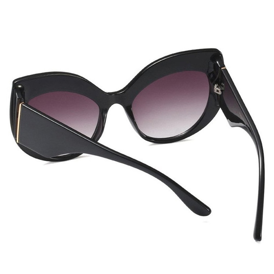 OKULARY przeciwsłoneczne DAMSKIE kocie oko CZARNE