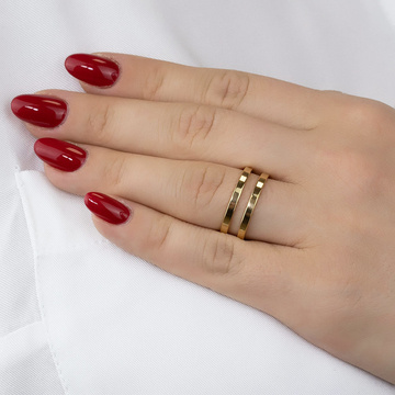 Pierścionek damski złoty STAL SZLACHETNA POZŁACANA