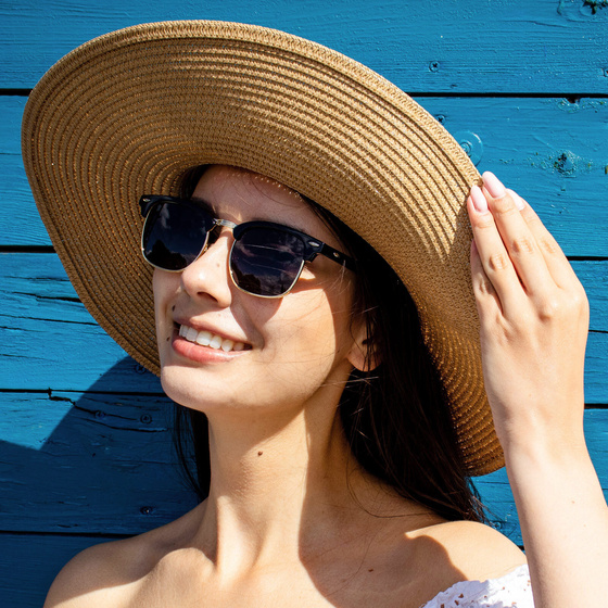 KAPELUSZ na lato SŁOMKOWY duże rondo SŁOMIANY letni DAMSKI kokarda