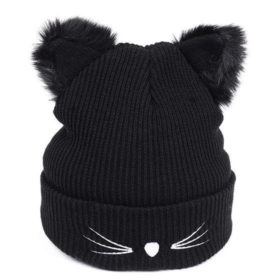 CZAPKA zimowa KOCIE USZY damska ciepła kot MŁODZIEŻOWA