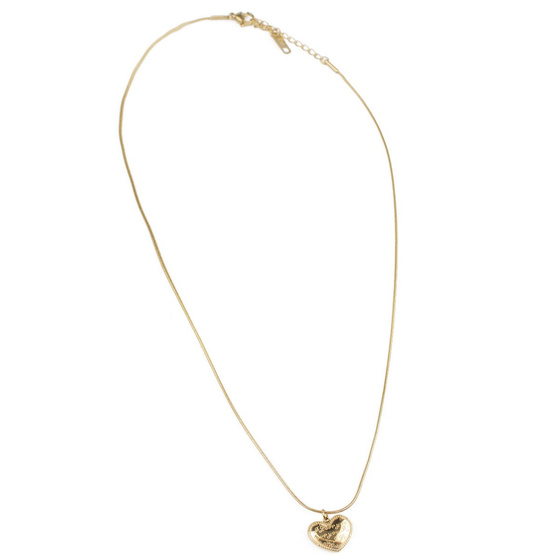 Naszyjnik STAL SZLACHETNA POZŁACANA serce LINKA