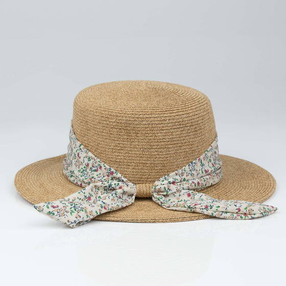 KAPELUSZ DAMSKI Alessio słomkowy boho lato plaża KOKARDA słomiany