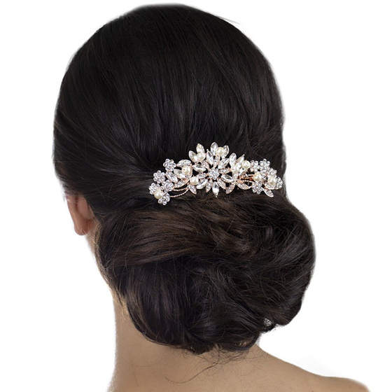 OZDOBA DO WŁOSÓW grzebyk ŚLUBNA kwiaty MIEDZIANA