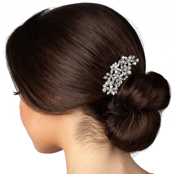 OZDOBA DO WŁOSÓW srebrna ŚLUBNA cyrkonie GRZEBYK