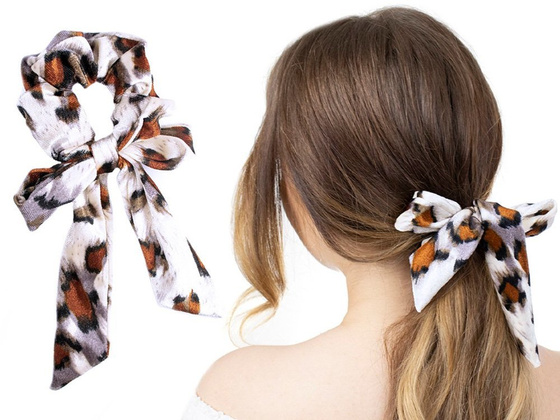 GUMKA DO WŁOSÓW frotka SCRUNCHIE apaszka ECRU