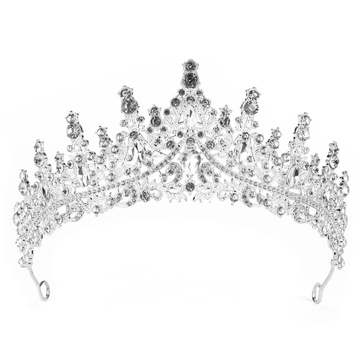 DIADEM Korona Tiara MISS GLOW ŚLUBNY srebrny cyrkonie KRYSZTAŁY
