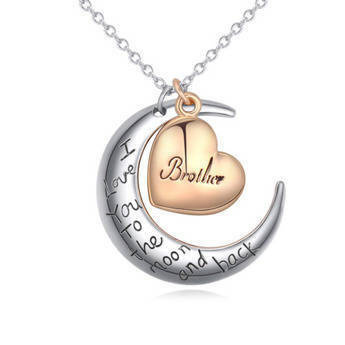NASZYJNIK na srebrnym łańcuszku BROTHER serce