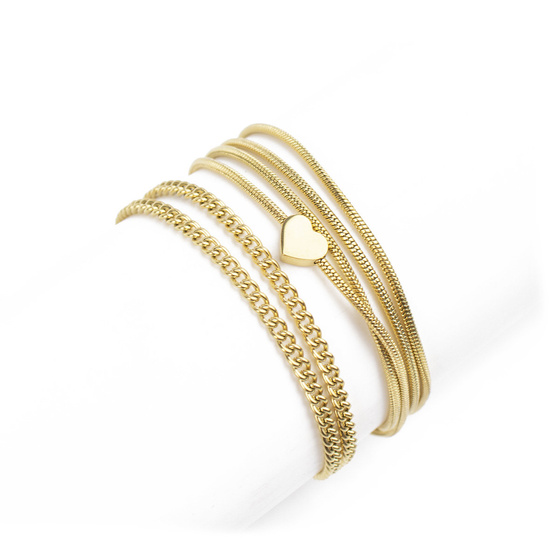 Bransoletka serduszko STAL SZLACHETNA POZŁACANA